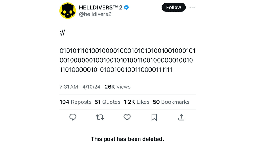 binary karl tweet helldivers 2