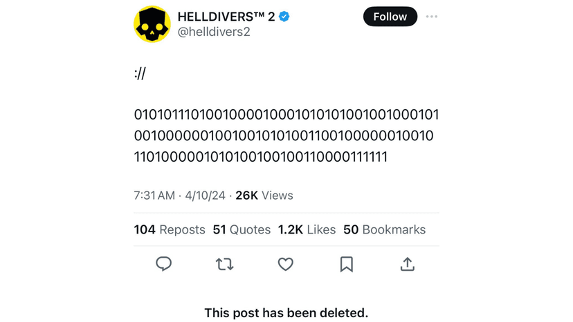 helldivers 2 binary message where is karl?